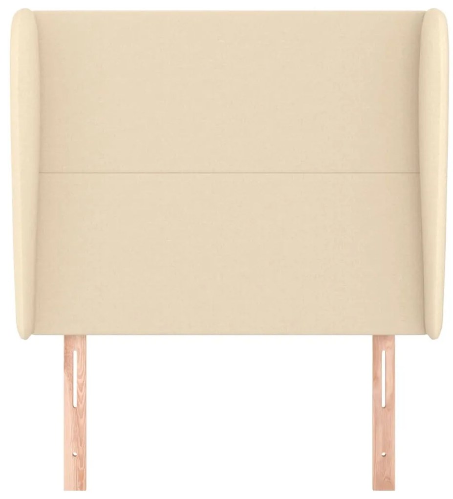 krémszínű szövet fejtámla szárnyakkal 93 x 23 x 118/128 cm