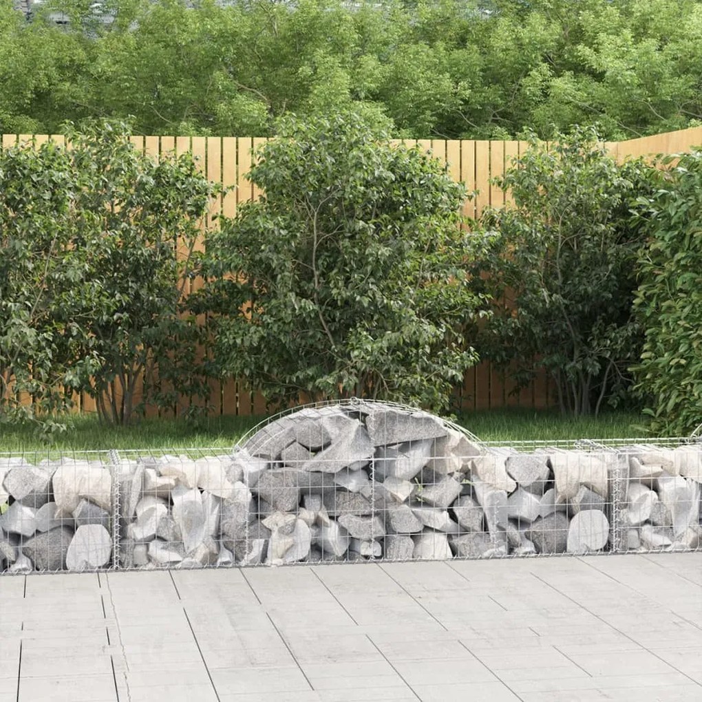 15 db íves horganyzott vas gabion kosár 200x50x40/60 cm