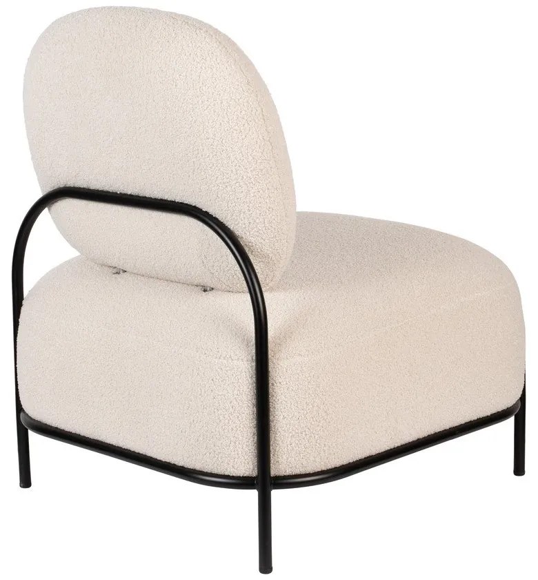 Krémszínű buklé fotel Polly – White Label