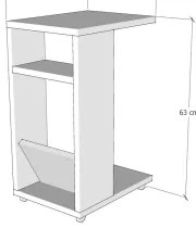 FILINTA dohányzóasztal 63x40 cm barna