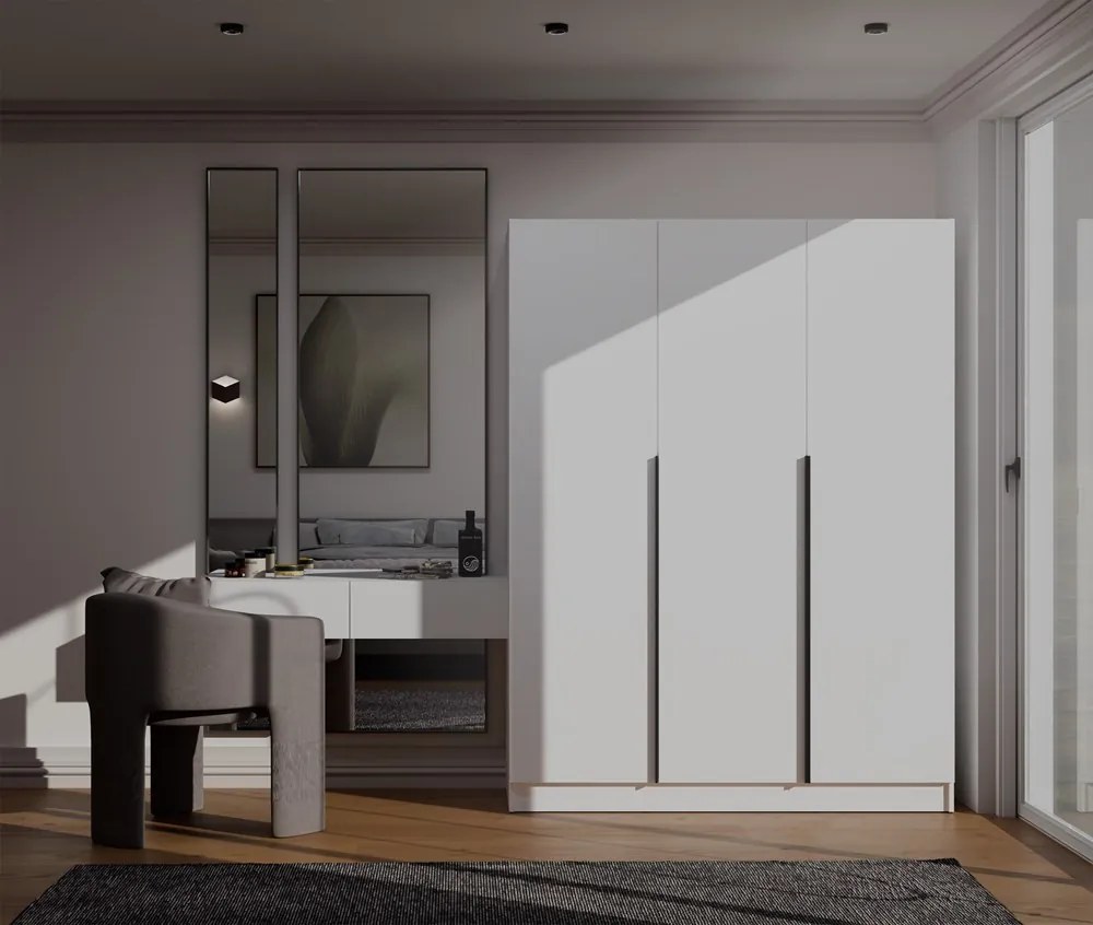SENSO 3D gardróbszekrény 150x56.5x200 cm, fehér-fekete