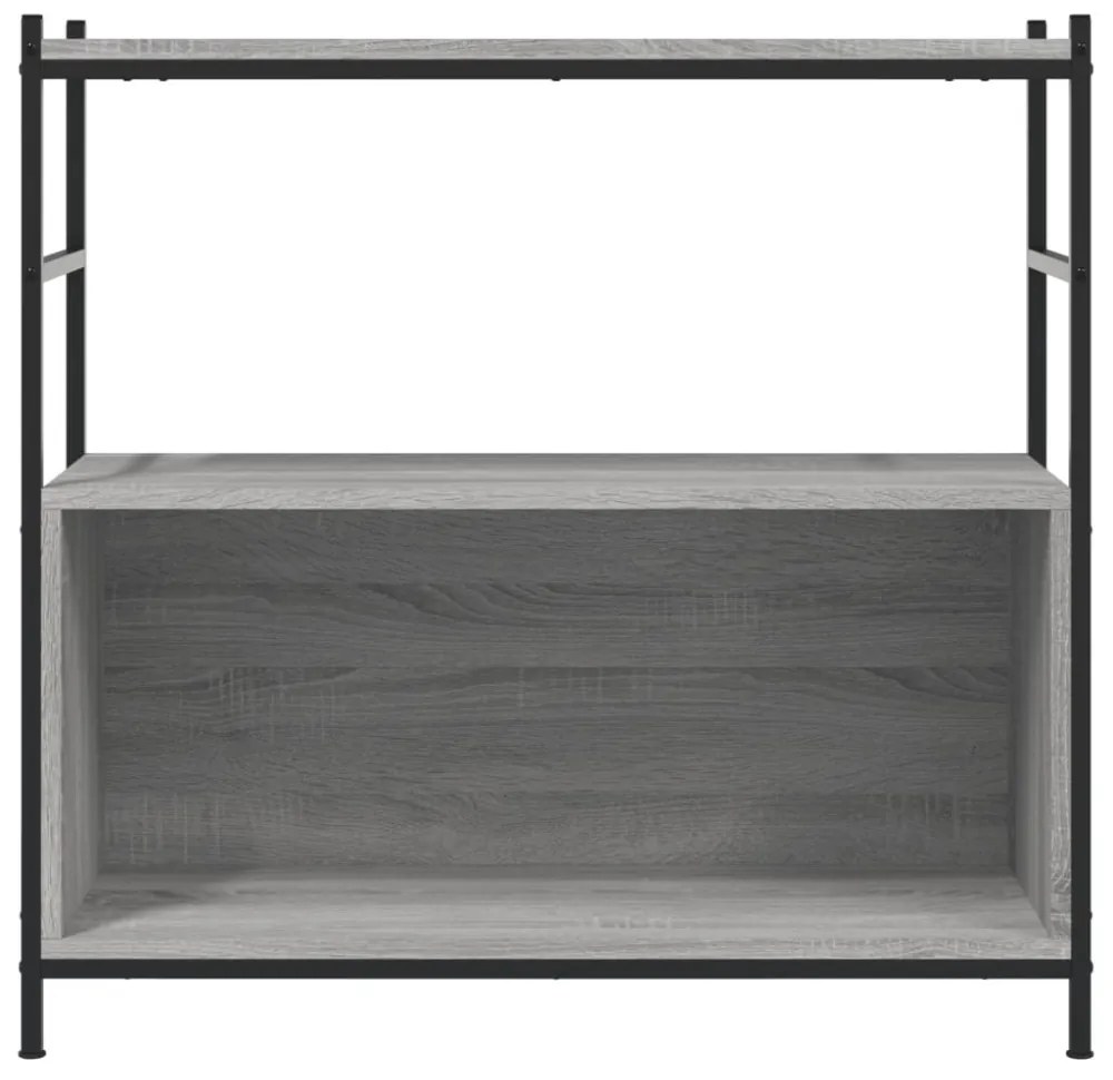 szürke sonoma szerelt fa és vas könyvespolc 80 x 30 x 78,5 cm