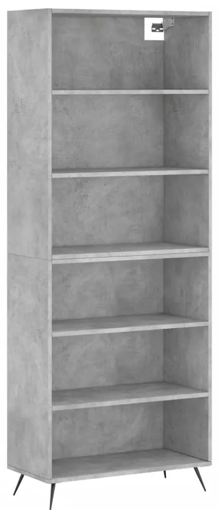 betonszürke szerelt fa magasszekrény 69,5x32,5x180 cm