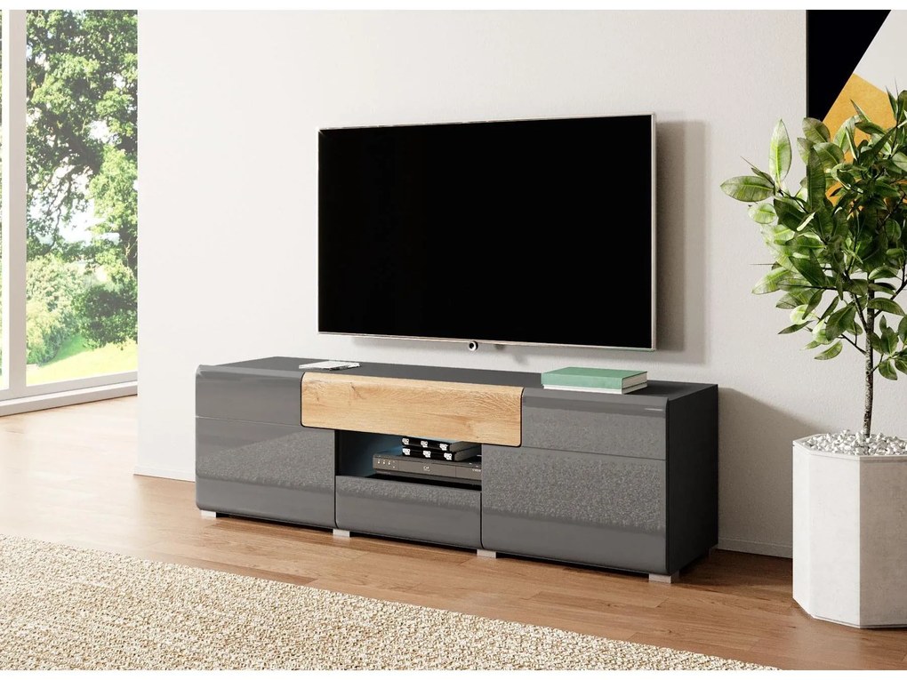 TV asztal Tamie Typ 41 (sötétszürke + tölgy). 1030161
