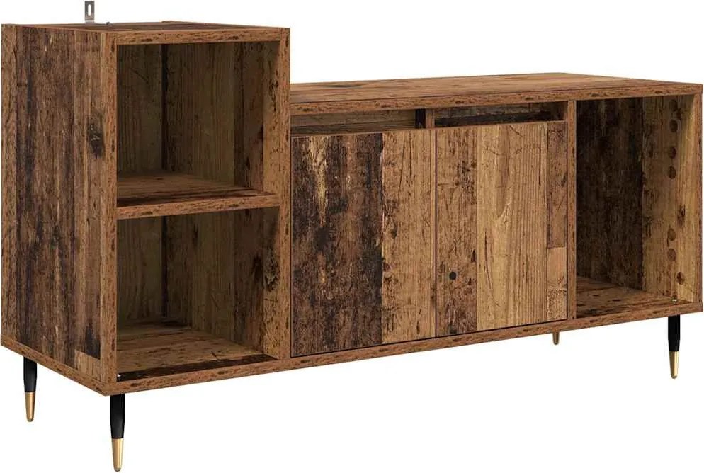 vidaXL TV szekrény Öreg fa 100 x 35 x 55 cm Faanyag