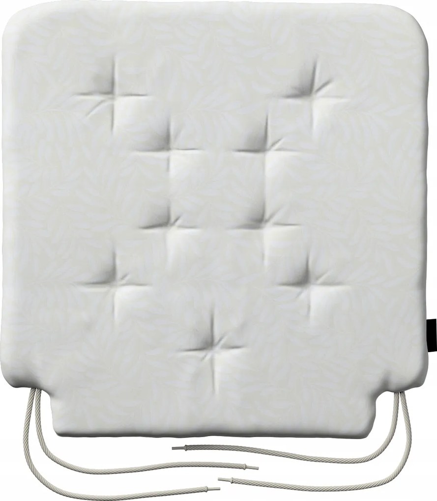 Olek székpárna 42x41 krémfehér, levelek