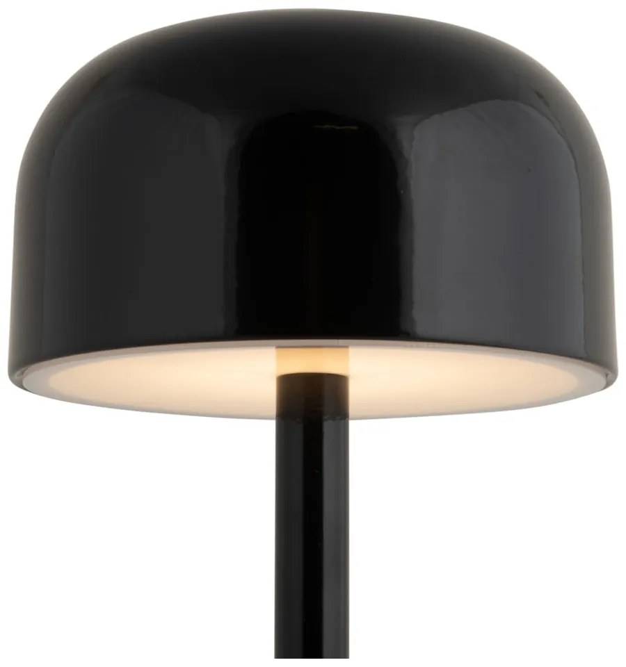 Fekete LED asztali lámpa fém búrával (magasság 24,5 cm) James – Leitmotiv