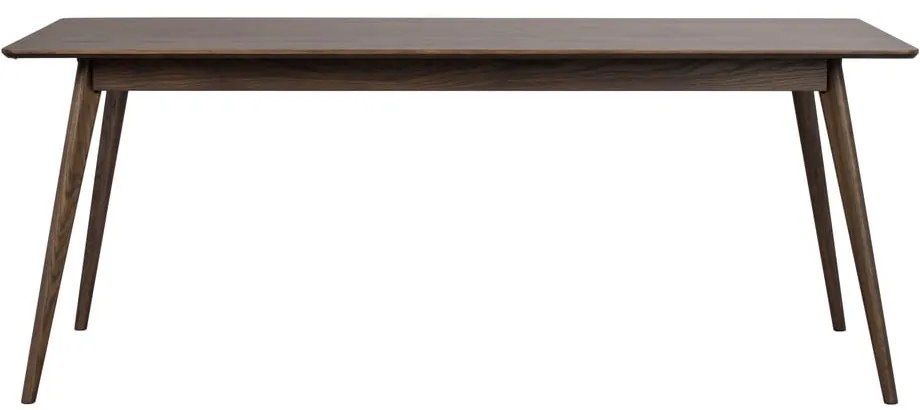 Sötétbarna bővíthető étkezőasztal tölgyfa dekorral 90x190 cm Yumi – Rowico
