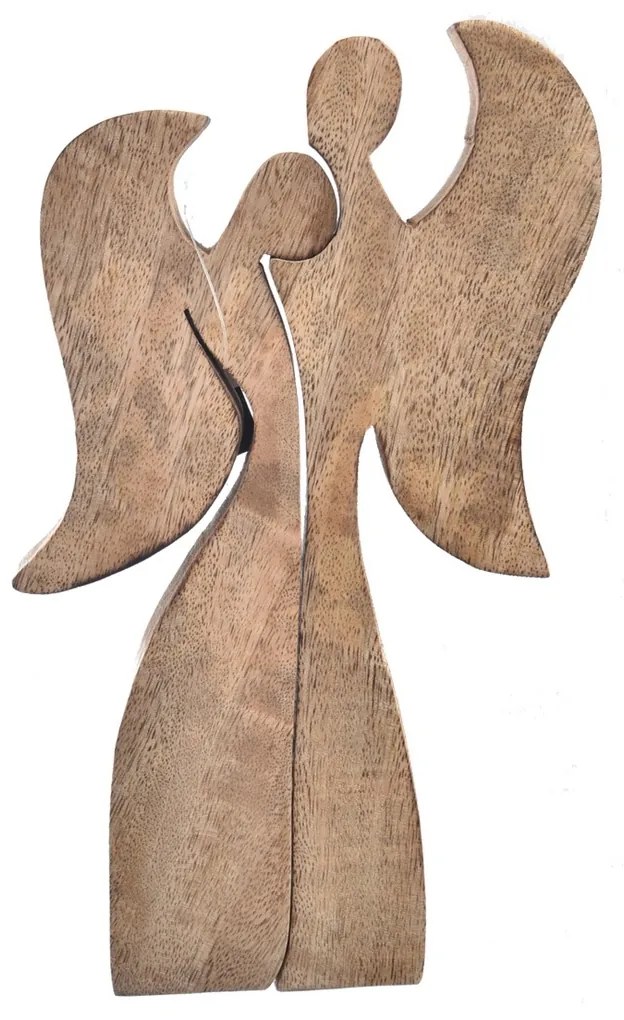 InDecor Dekoráció mangófából Angyalok ölelésben,12,5 x 2 x 22 cm