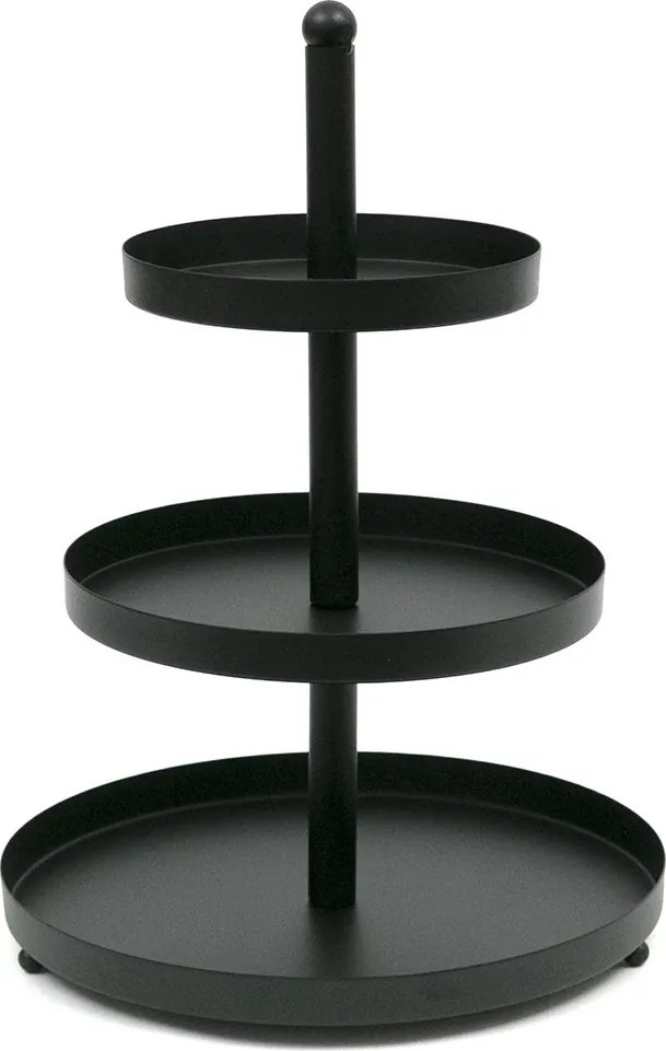 Patera Fém Fekete 3 Szintes 35cm Acél 30 40