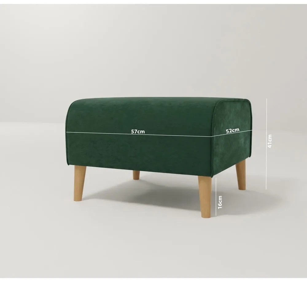 Sötétzöld bársony lábtartó Carole – Ropez