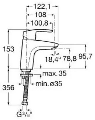 Roca A5A3298C00 - MONODIN mosdócsaptelep 15,3 cm, fényes króm