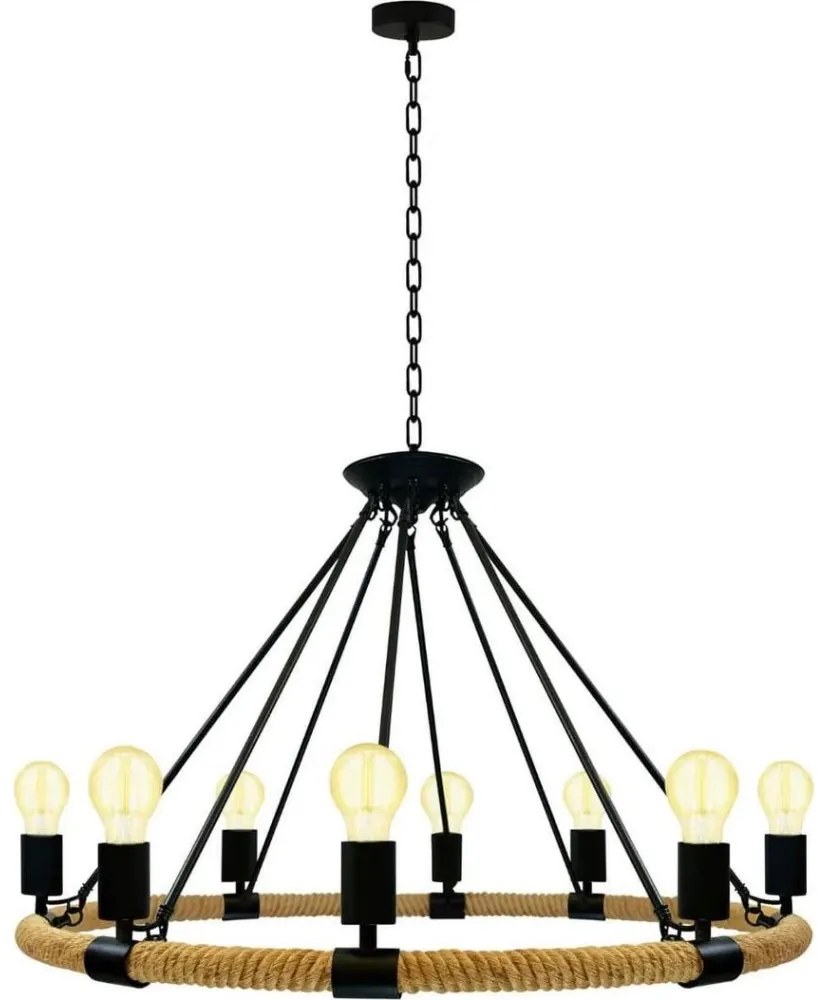 LED Csillár láncon ROPE ARTHUR 8xE27/6W/230V