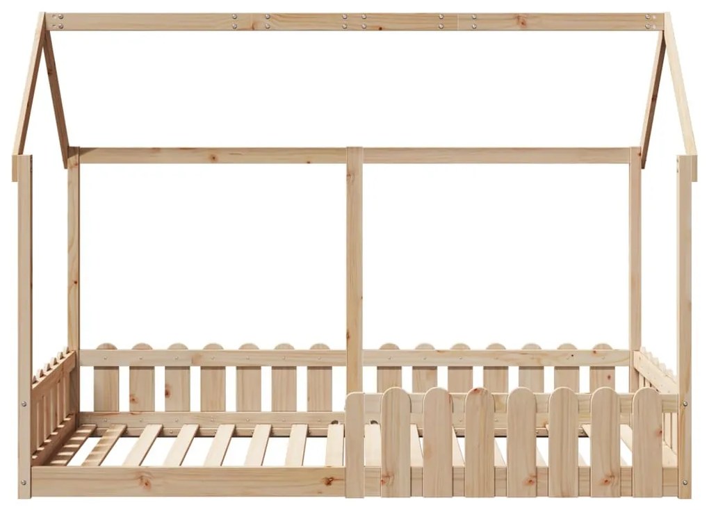 tömör fenyőfa házikó gyerekágykeret 90 x 200 cm