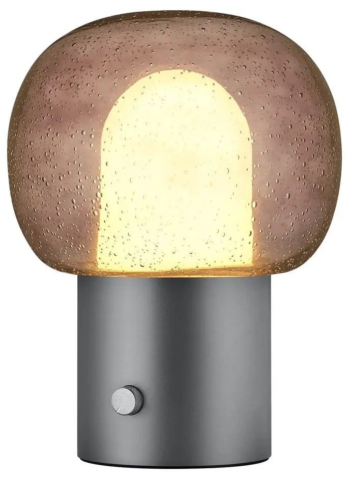 Antracitszürke alumínium LED asztali lámpa üveg búrával (magasság 32 cm) Iris – Blomus