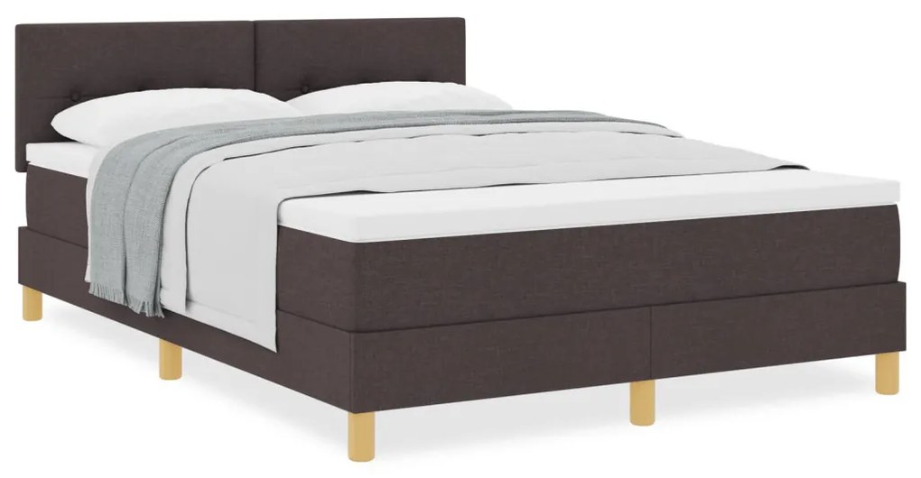 Box Spring ágy matraccal Sötétbarna 160x200 cm Szövet