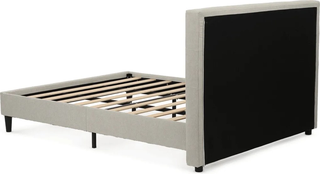 Kárpitozott franciaágykeret bézs szövet BED-M180 CRM2