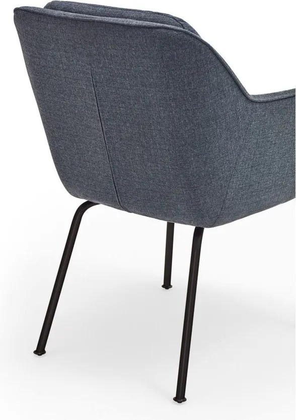 Kék kárpitozott karfás étkezőfotel Sadira – Teulat