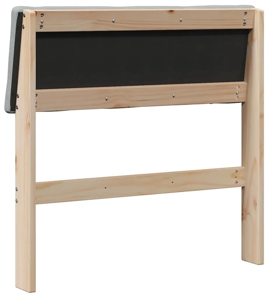 Kárpitozott fejtámla Világosszürke 75 cm Tömör fenyőfa