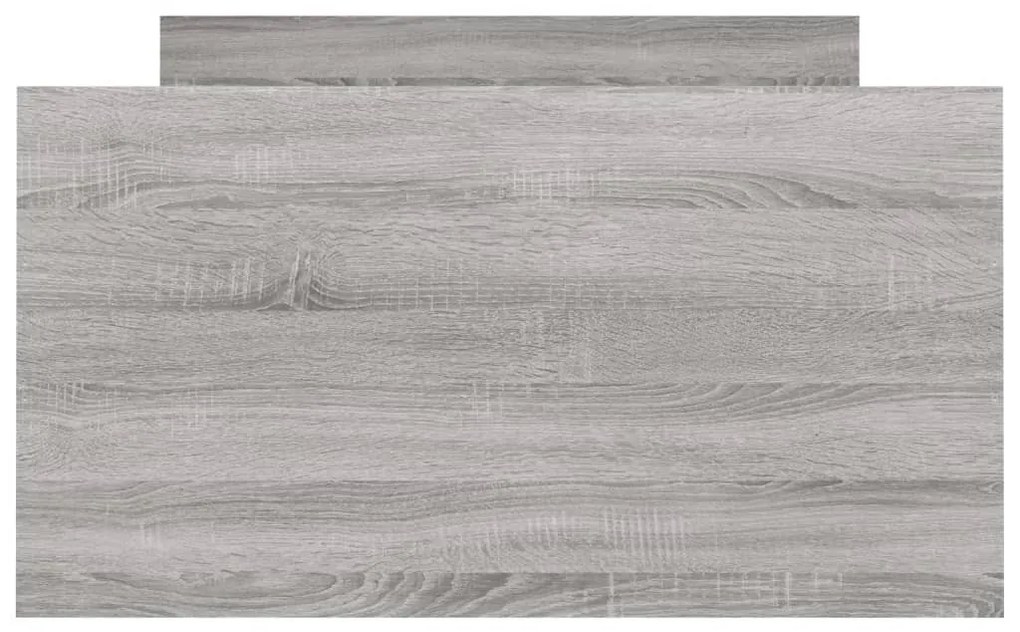 szürke sonoma színű ágykeret fej- és lábtámlával 100 x 200 cm