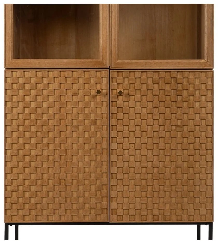 Natúr színű tálalószekrény kőrisfa dekorral 84,5x198 cm – Ixia