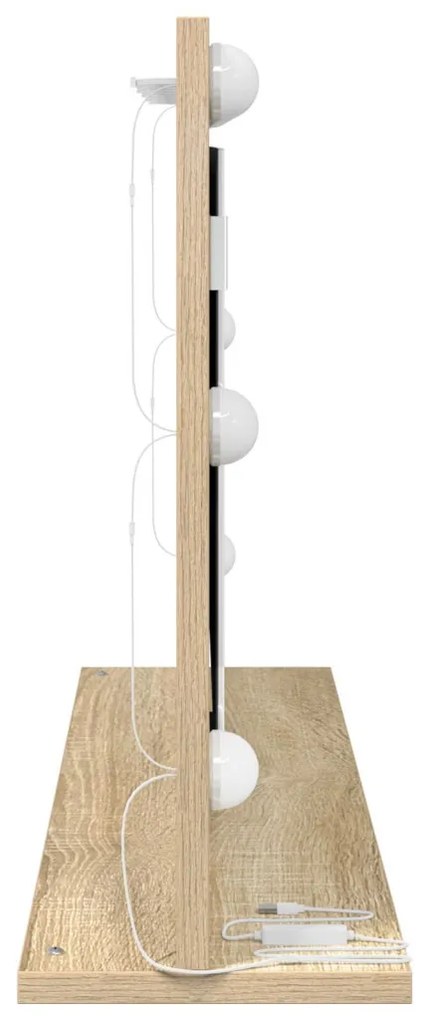 Pipere Tükör Sonoma tölgy Szerelt fa, Üveg 80 x 45 x 18 cm Tükör