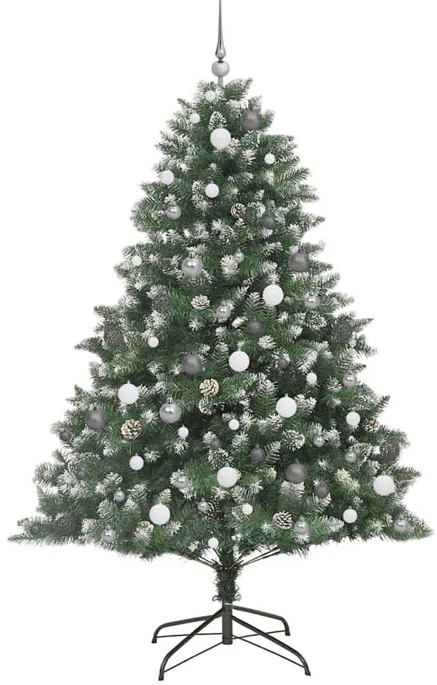 Műkarácsonyfa LED -es lámpákkal Zöld 210cm PVC