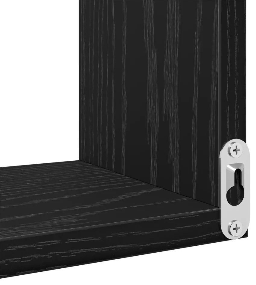 Falipolcok 2 db Fekete Tölgy 40x40x49,5 cm Fűrészelt Fa