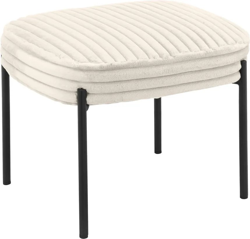 Krémszínű kordbársony fotel lábtartóval Jerry – Støraa