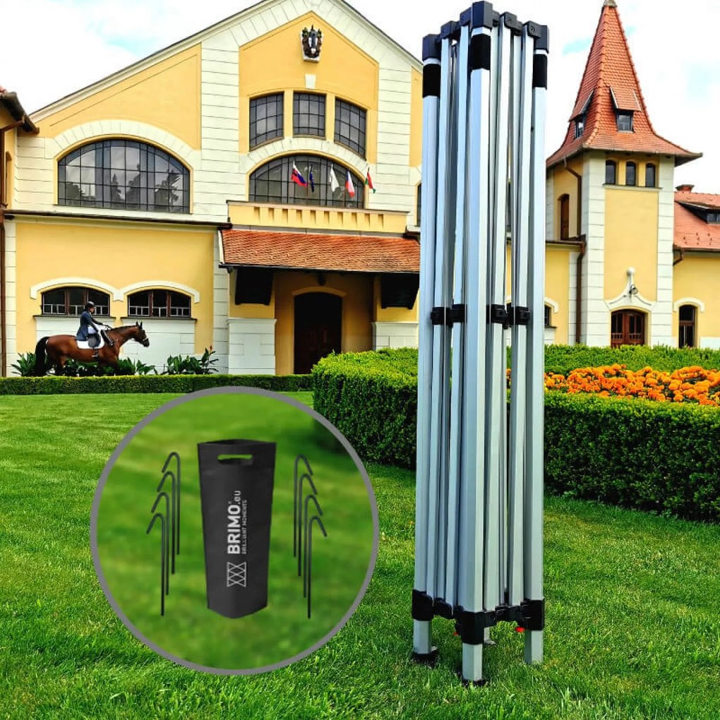 Verseny sátor 3×4,5 m ALU, motorsporthoz is - plusz 3 oldalfal - Fekete