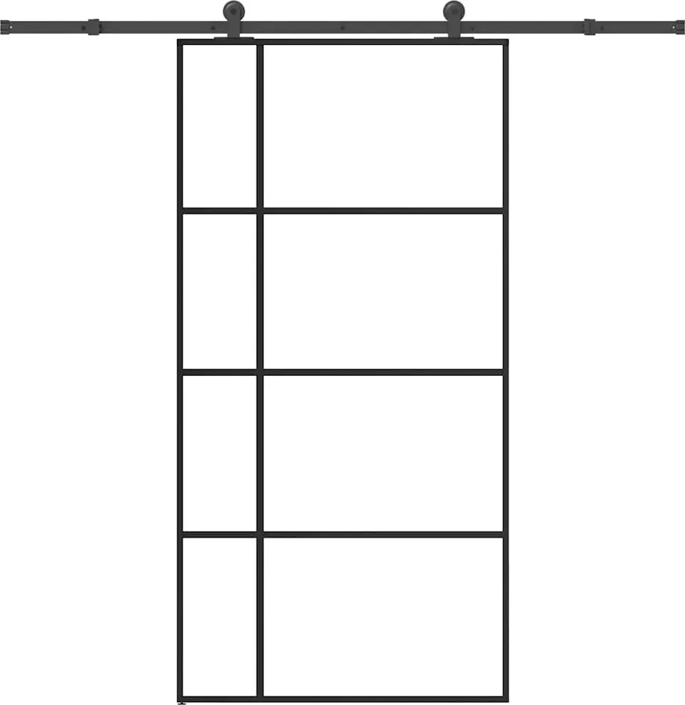 vidaXL ESG üveg-alumínium tolóajtó fémszerelvény-szettel 102,5x205 cm