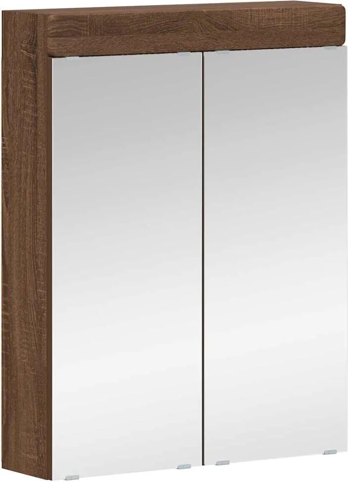 vidaXL Fürdőszobai tükörszekrény TULUM Barna Tölgy 60 x 16,5 x 78 cm