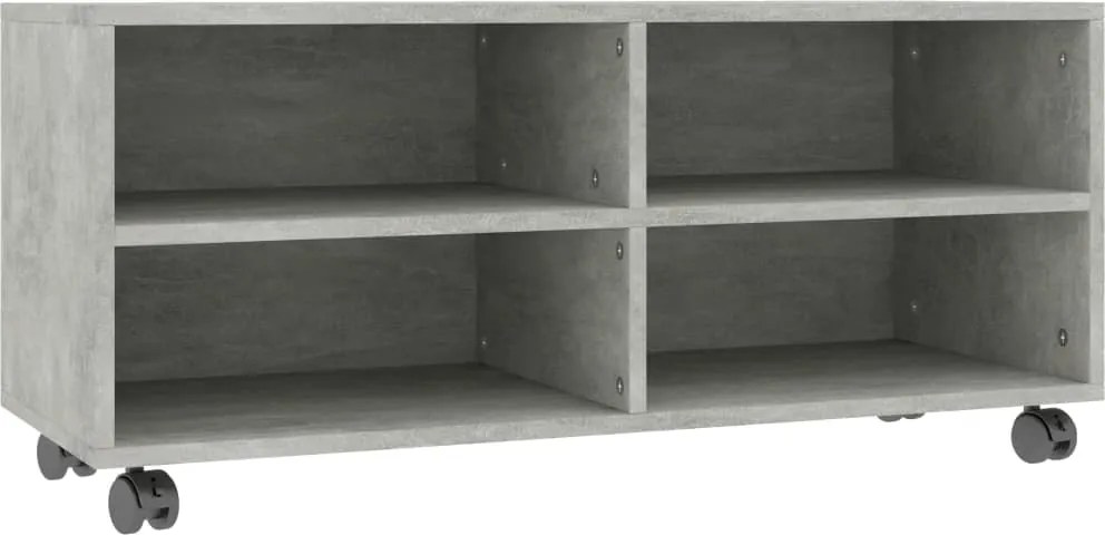vidaXL betonszürke szerelt fa TV-szekrény görgőkkel 90 x 35 x 35 cm