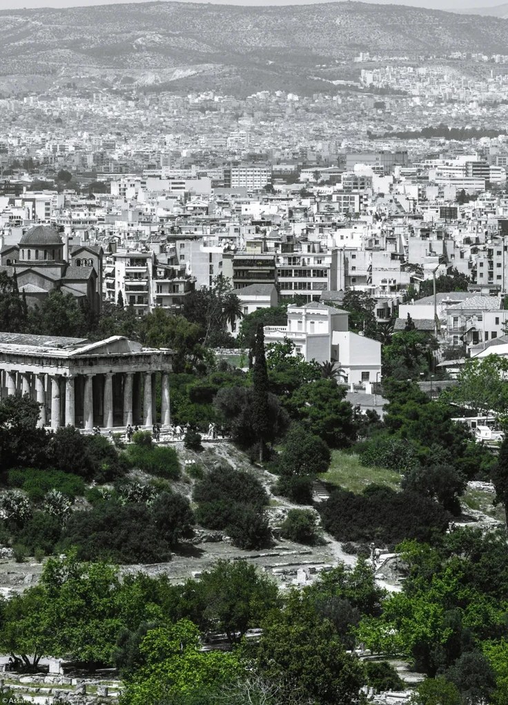 Poszter 20,5x28,4cm Kilátás Héphaisztosz templomára, Assaf Frank