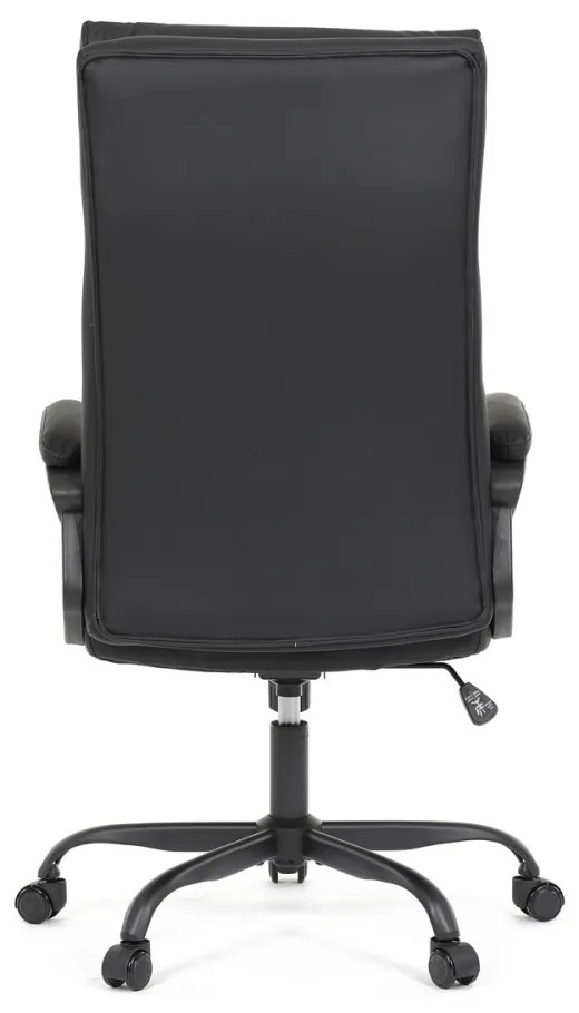 Scaun pivotant de birou confortabil în negru cu tapițerie din piele artificială. KA-Y346