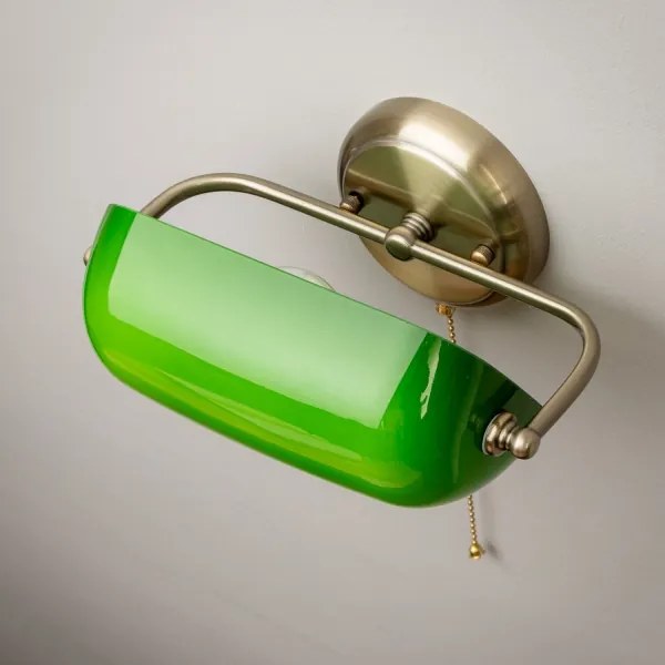 Brilagi - BANK OFFICE fali lámpa 1xE27/60W/230V sárgaréz/zöld
