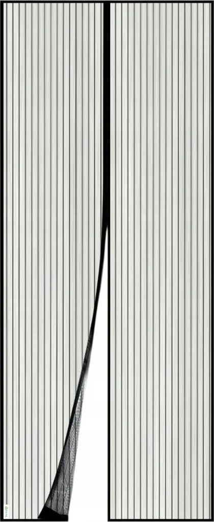 Apalus Szúnyogháló Ajtóhoz Mágneses Tartós Fekete 85 x 210 cm