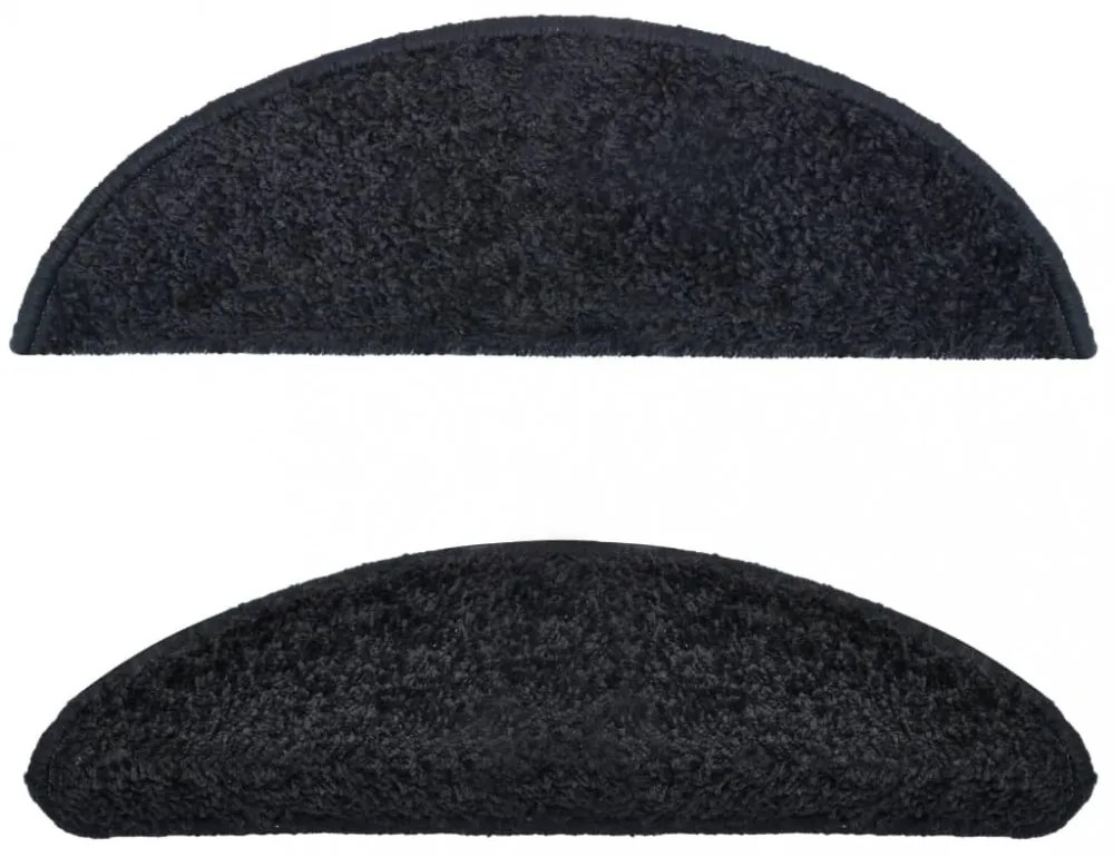 15 db fekete lépcsőszőnyeg 56 x 17 x 3 cm