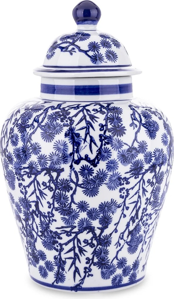 Dekoratív kerámia tároló doboz Amfora kék fehér