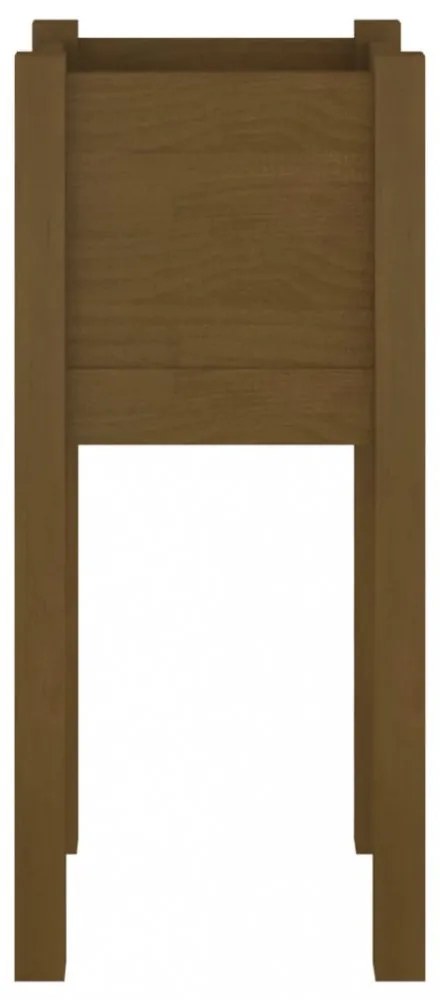 2 db mézbarna tömör fenyőfa kerti virágtartó 31 x 31 x 70 cm