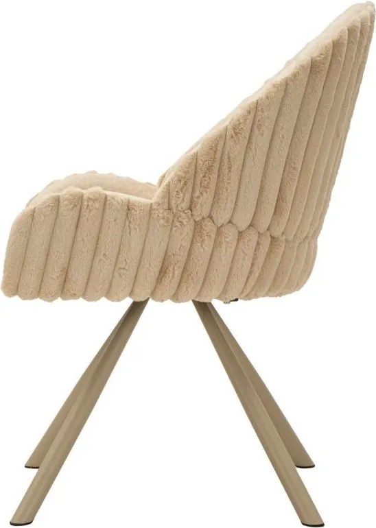 Krémszínű kárpitozott karfás étkezőfotel szett 2 db-os Stockholm – Mauro Ferretti