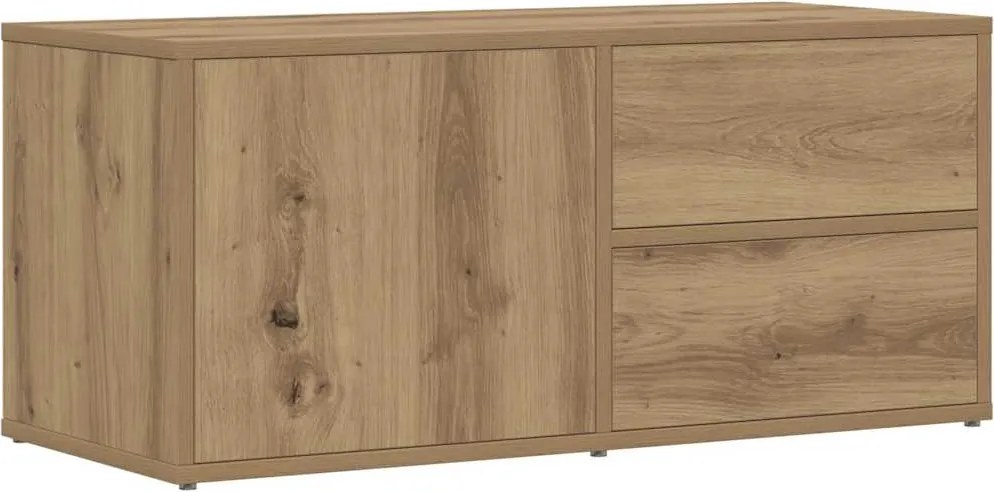 vidaXL kézműves tölgy színű szerelt fa TV-szekrény 80x34x35,5 cm