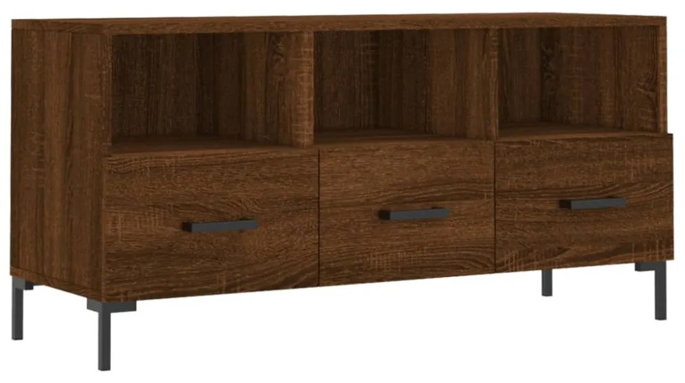 barna tölgy színű szerelt fa TV-szekrény 102 x 36 x 50 cm