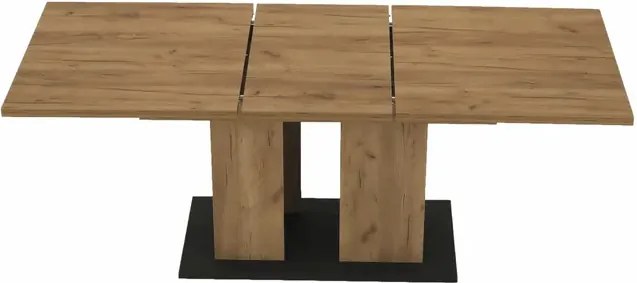 Étkezőasztal, tölgy craft arany/grafit szürke, 155-204x86 cm, FIDEL