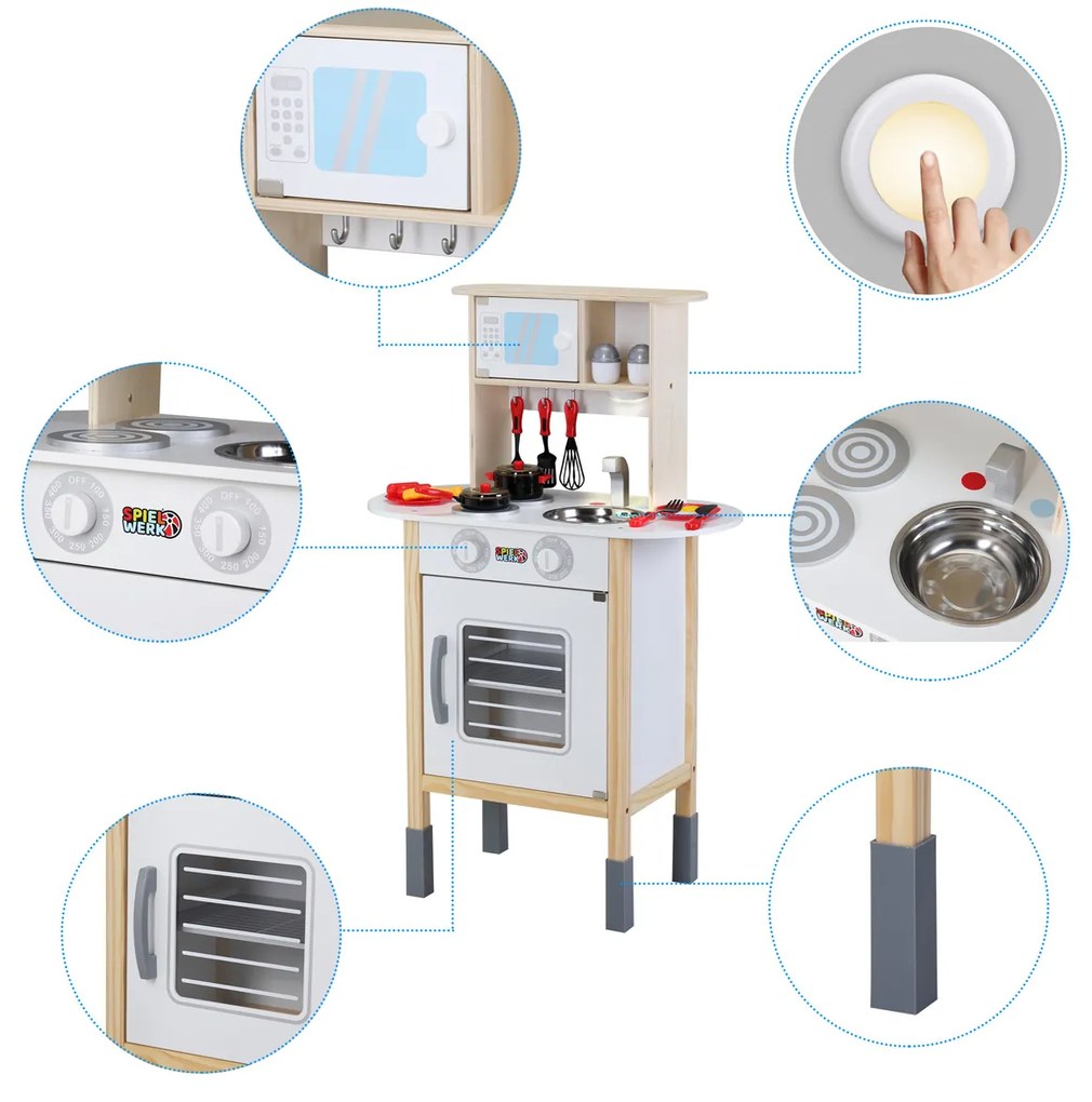 Deuba Gyerek fa játékkonyha - színes