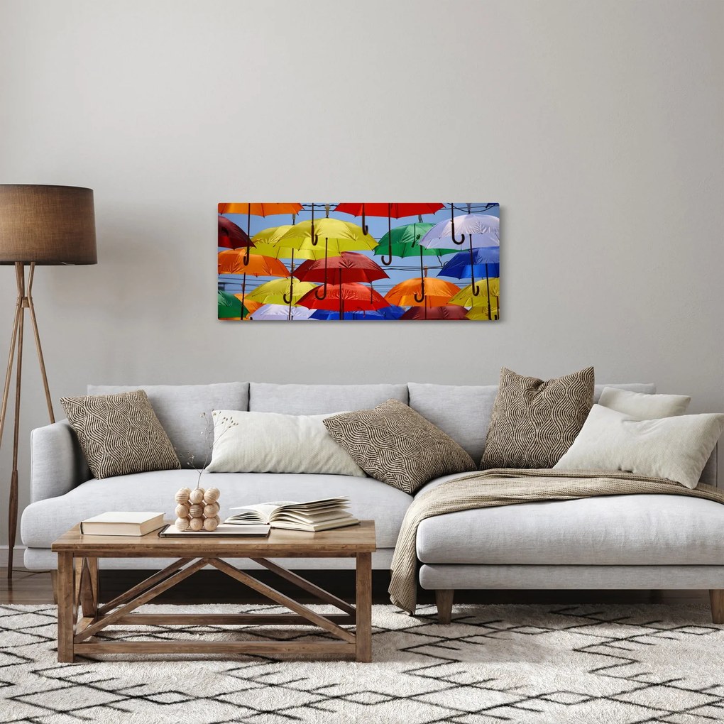 Színes esernyők képe (120x50 cm)