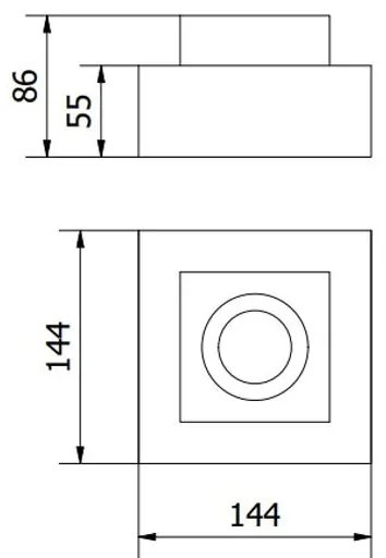Lámpa Mennyezeti lámpatest ASTER, AC220-240V, 50/60 HZ, GU10, MAX.20W, IP20, alumínium, egy, fehér