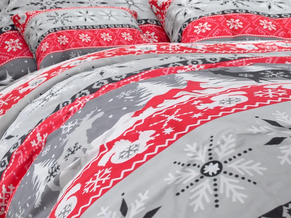 Flanel ágynemű SNOWY FOREST szürke Ágyneműhuzat mérete: 70 x 90 cm | 140 x 220 cm