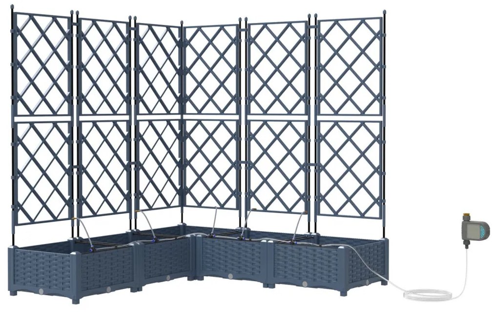 Kerti ültetők Szürke 120 x 120 x 126 cm Acél