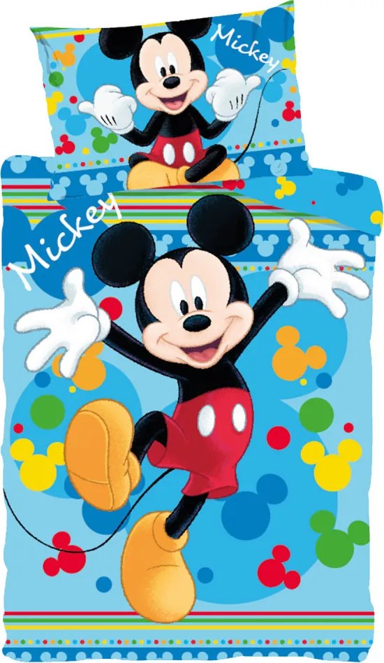 Disney Mickey Joyful gyerek, ovis ágyneműhuzat 100×135 cm, 40×60 cm